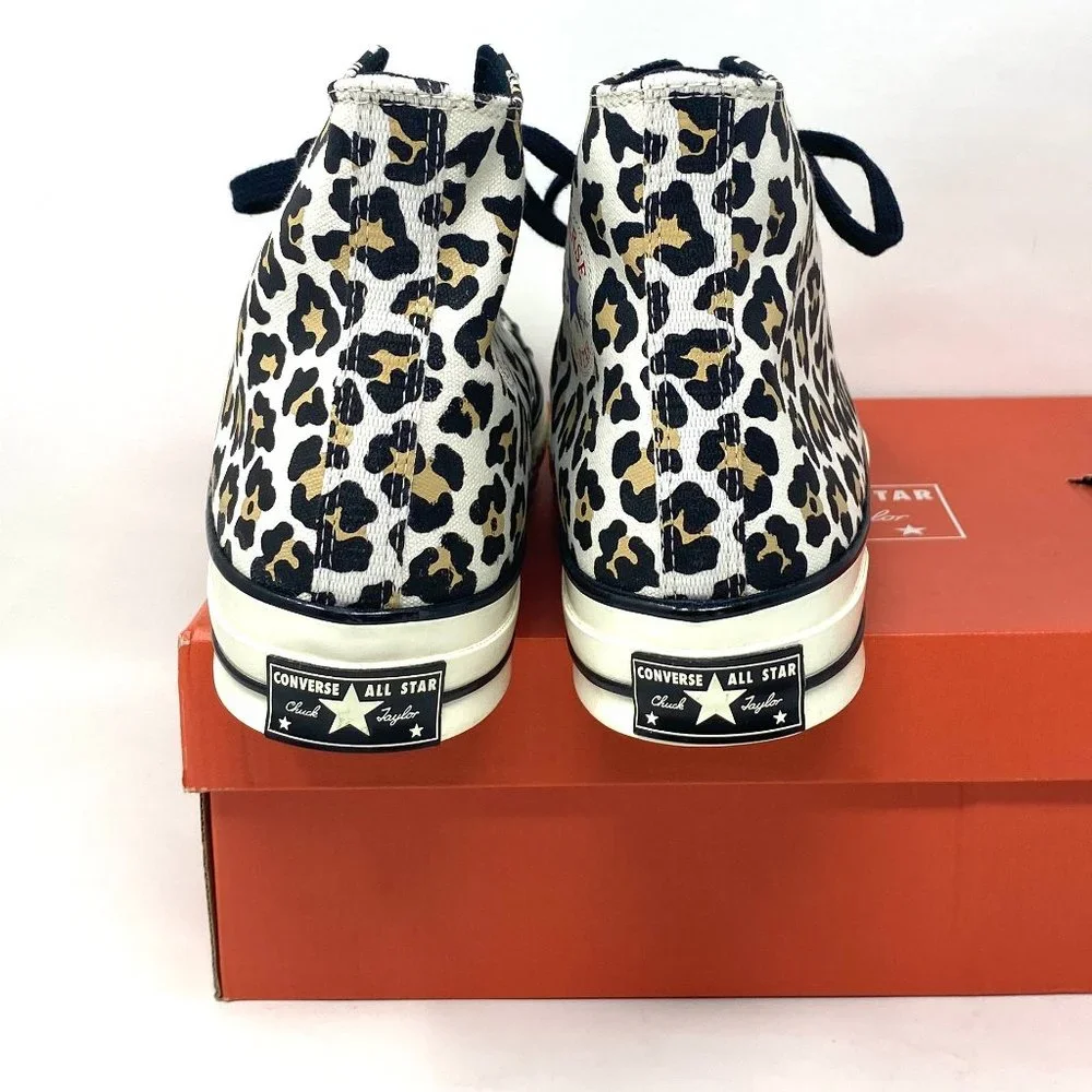 Converse Chuck 70 Hi Leopard Print Black Canvas Black Men's Size Sneaker 163406C - Picture 3 of 7